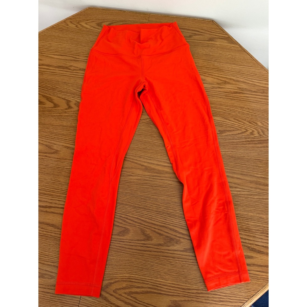 Lululemon Align High-Rise Legging 25 Bright Orange Nulu Yoga Pants Size 4
